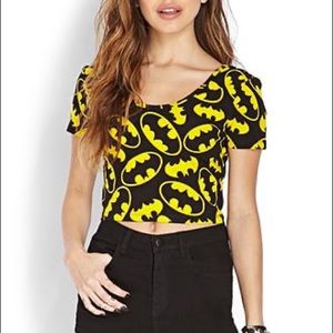Forever 21 Batman Crop Top + Matching Bow